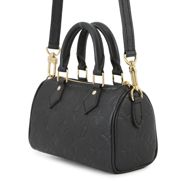 LOUIS VUITTON Nano Speedy Monogram Empreinte Leather Noir M82450 - Picture 2 of 14